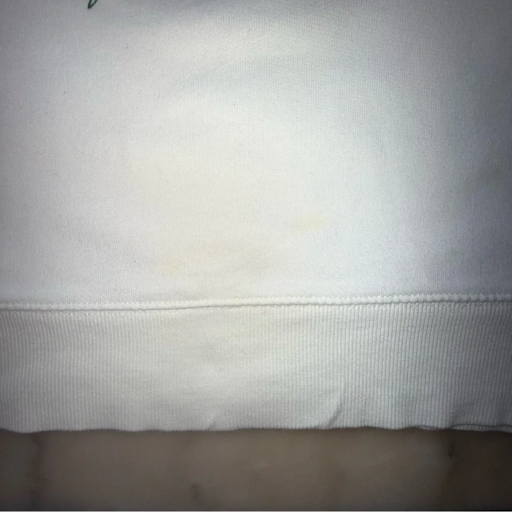 Zara White Botanic Bloom Crewneck Sweater Medium